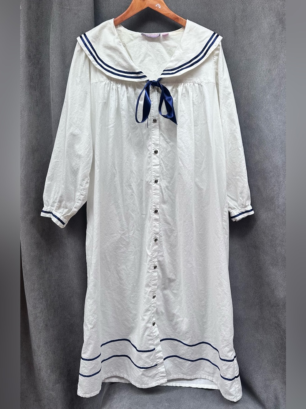 Vintage sailor nightgown housecoat nautical women’s large